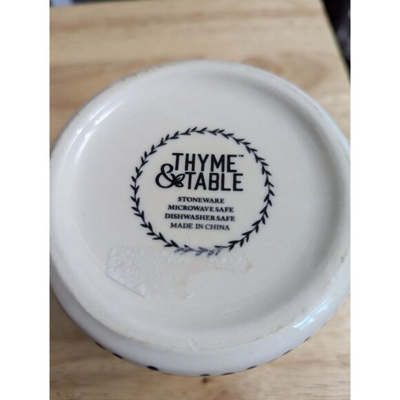 Thyme & Table cream white mug black dots metallic gold handle 4 inch - Picture 7 of 7